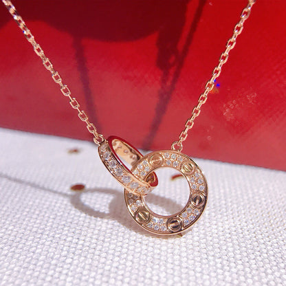 [Stars Jewelry]LOVE  FULL DIAMOND PENDANT NECKLACE