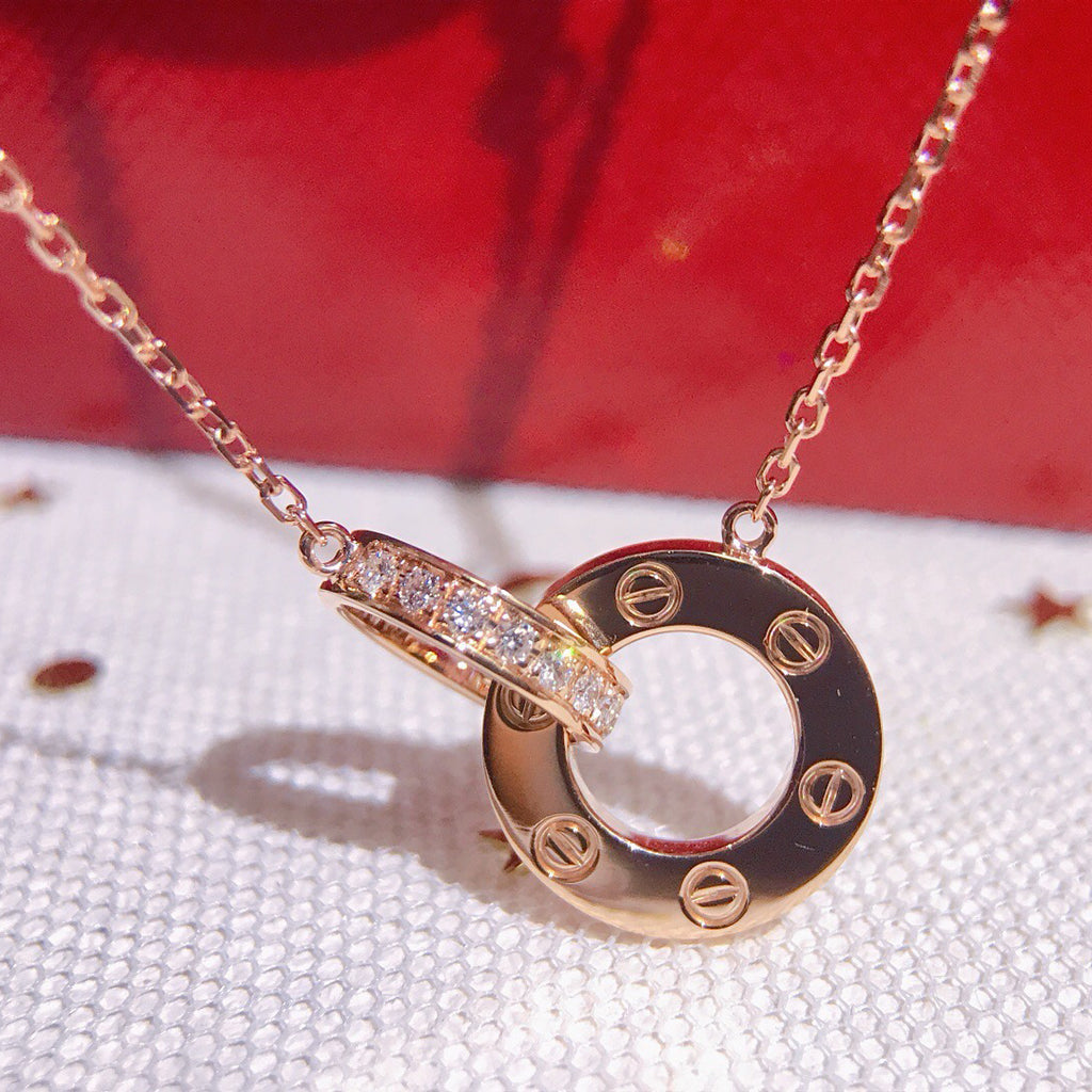[Stars Jewelry]LOVE  FULL DIAMOND PENDANT NECKLACE