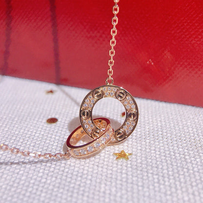 [Stars Jewelry]LOVE  FULL DIAMOND PENDANT NECKLACE