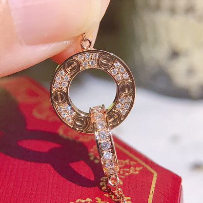 [Stars Jewelry]LOVE  FULL DIAMOND PENDANT NECKLACE
