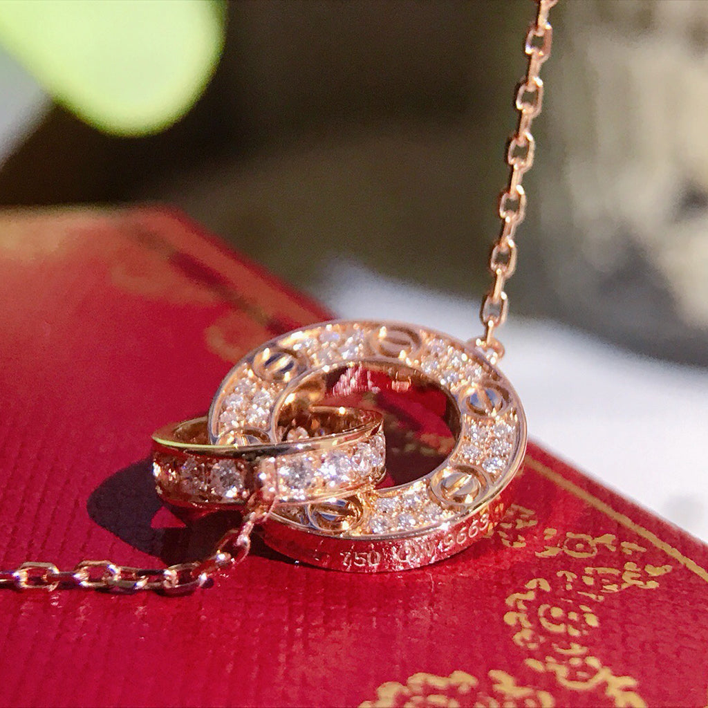 [Stars Jewelry]LOVE  FULL DIAMOND PENDANT NECKLACE