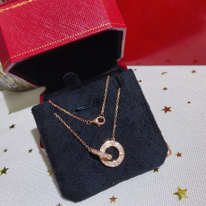 [Stars Jewelry]LOVE  FULL DIAMOND PENDANT NECKLACE