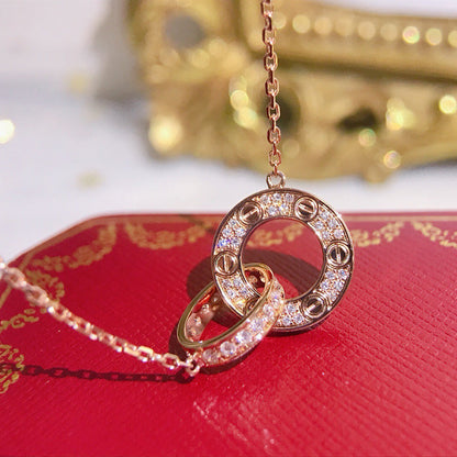 [Stars Jewelry]LOVE  FULL DIAMOND PENDANT NECKLACE