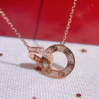 [Stars Jewelry]LOVE  FULL DIAMOND PENDANT NECKLACE