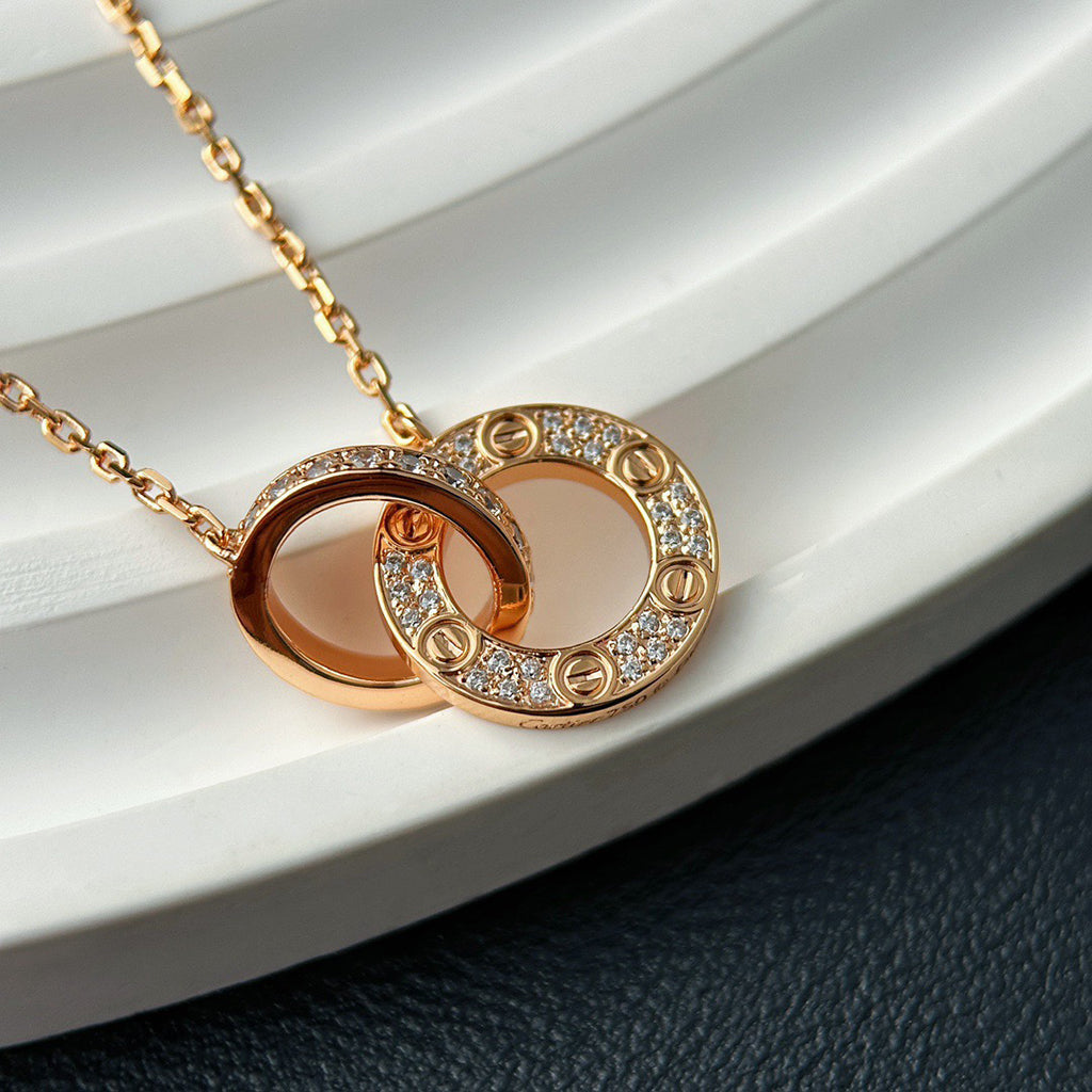 [Stars Jewelry]LOVE  FULL DIAMOND PENDANT NECKLACE