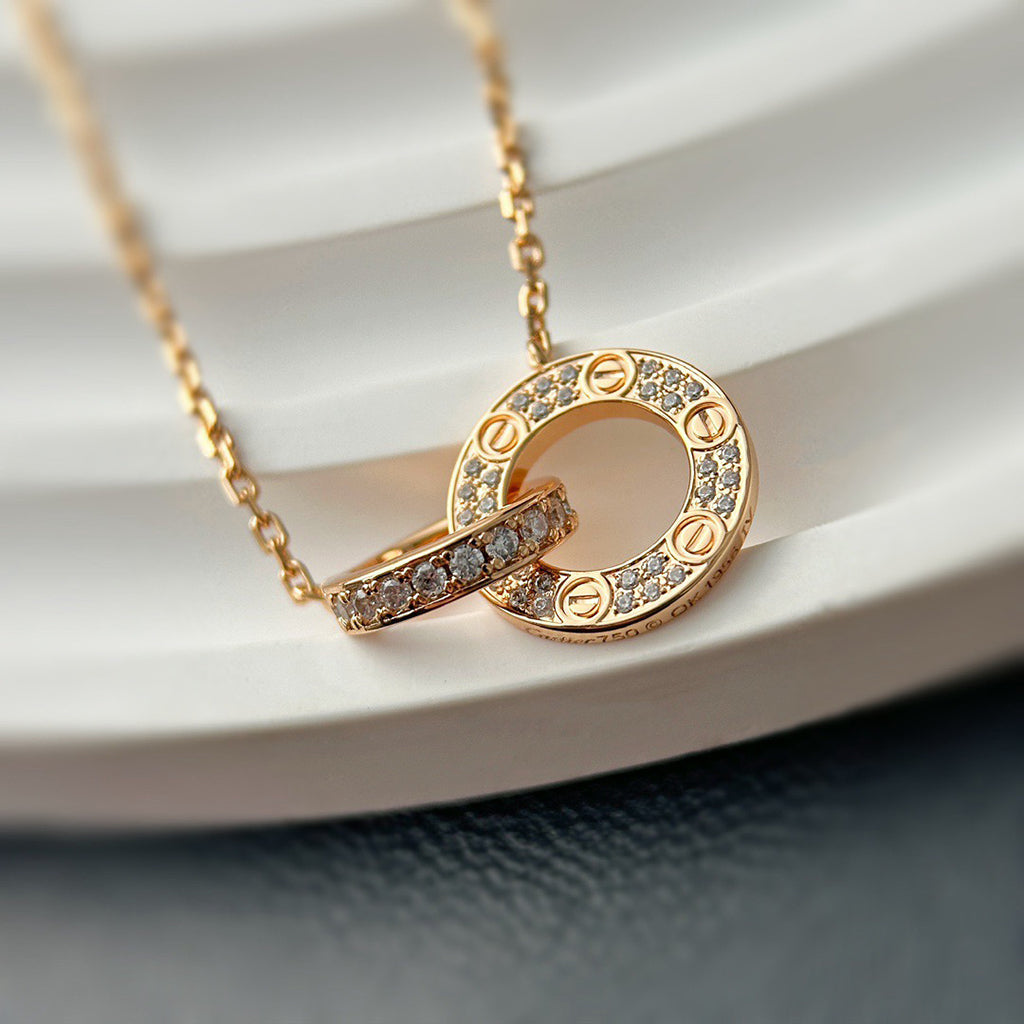 [Stars Jewelry]LOVE  FULL DIAMOND PENDANT NECKLACE
