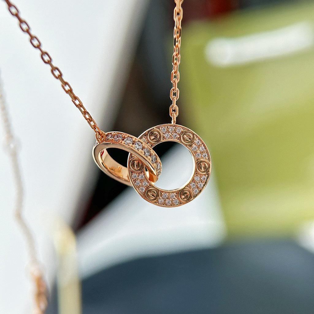 [Stars Jewelry]LOVE  FULL DIAMOND PENDANT NECKLACE