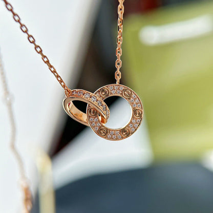 [Stars Jewelry]LOVE  FULL DIAMOND PENDANT NECKLACE