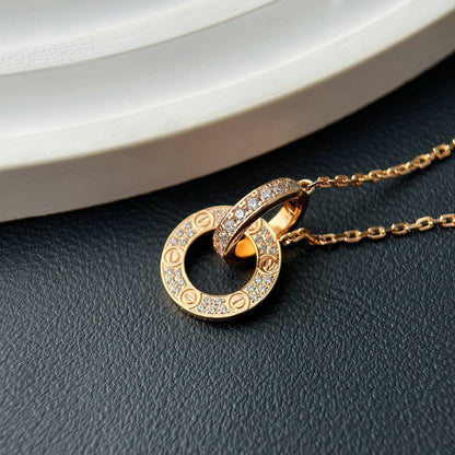 [Stars Jewelry]LOVE  FULL DIAMOND PENDANT NECKLACE