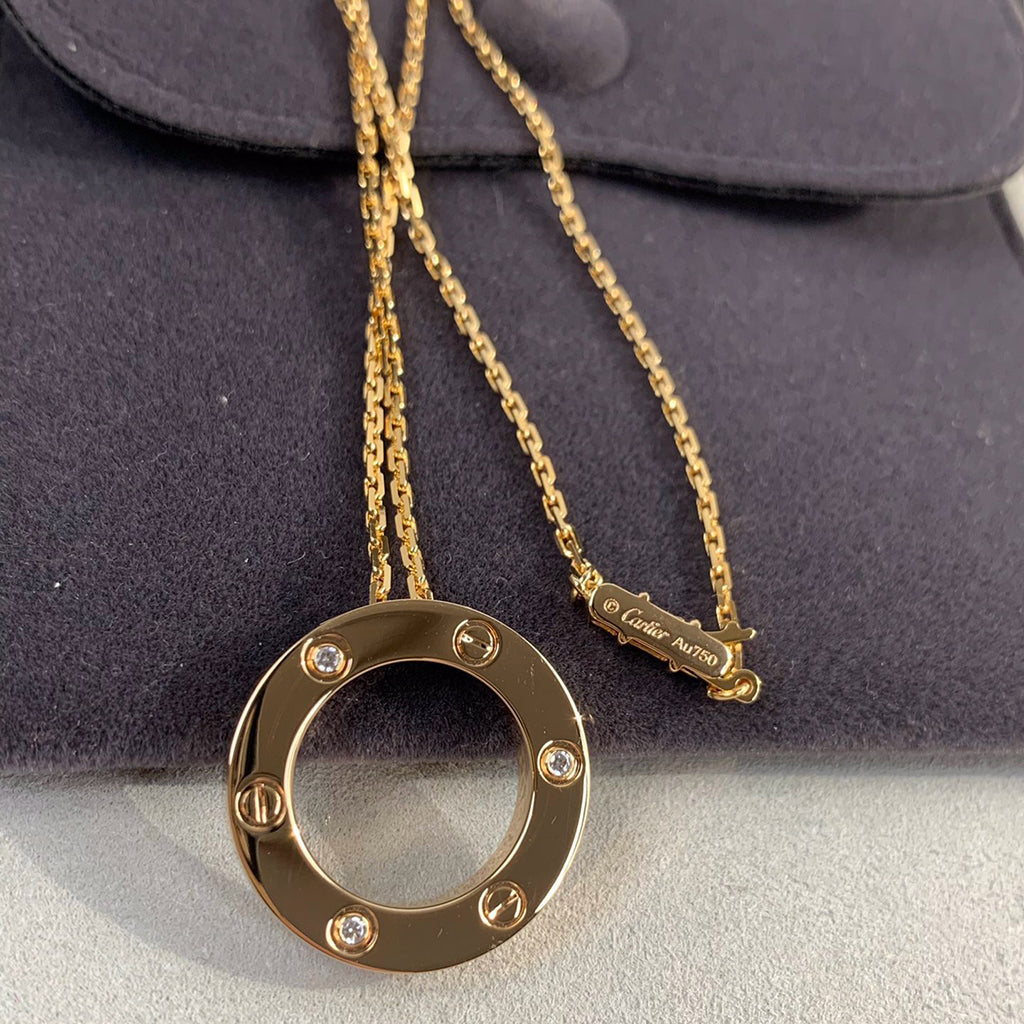 [Stars Jewelry]LOVE NECKLACE 16MM 3 DIAMONDS