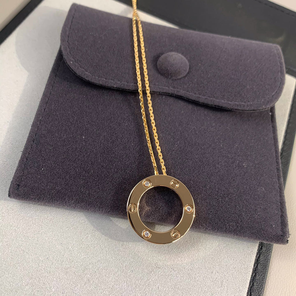 [Stars Jewelry]LOVE NECKLACE 16MM 3 DIAMONDS