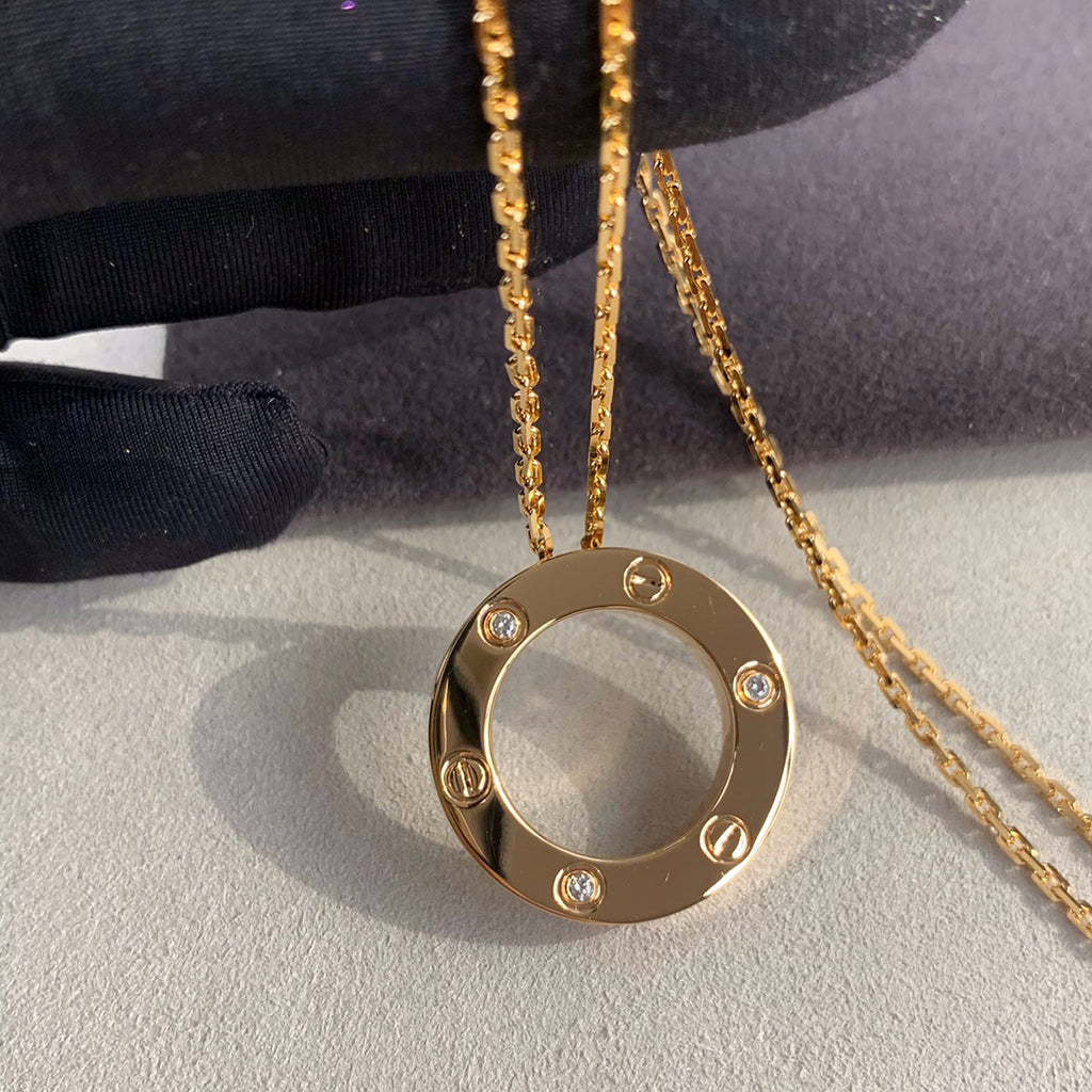 [Stars Jewelry]LOVE NECKLACE 16MM 3 DIAMONDS