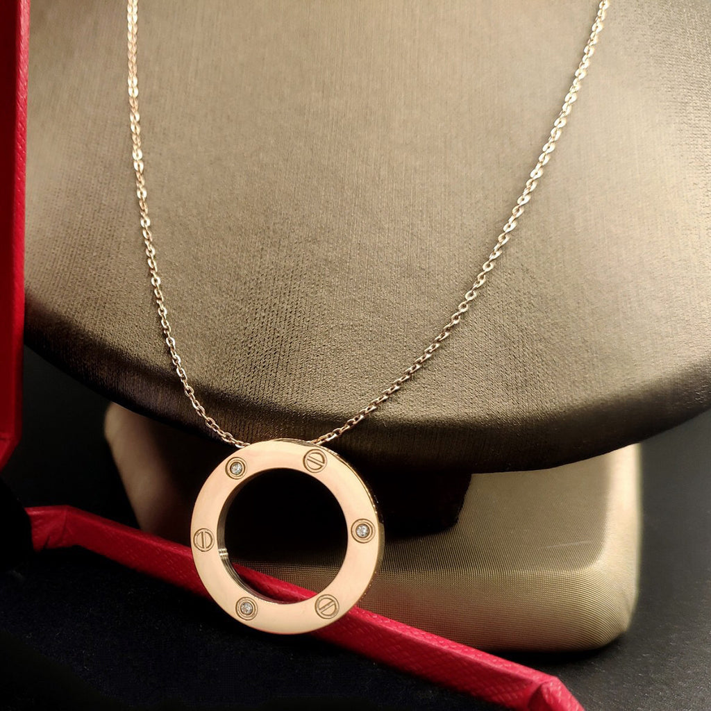 [Stars Jewelry]LOVE NECKLACE 16MM 3 DIAMONDS