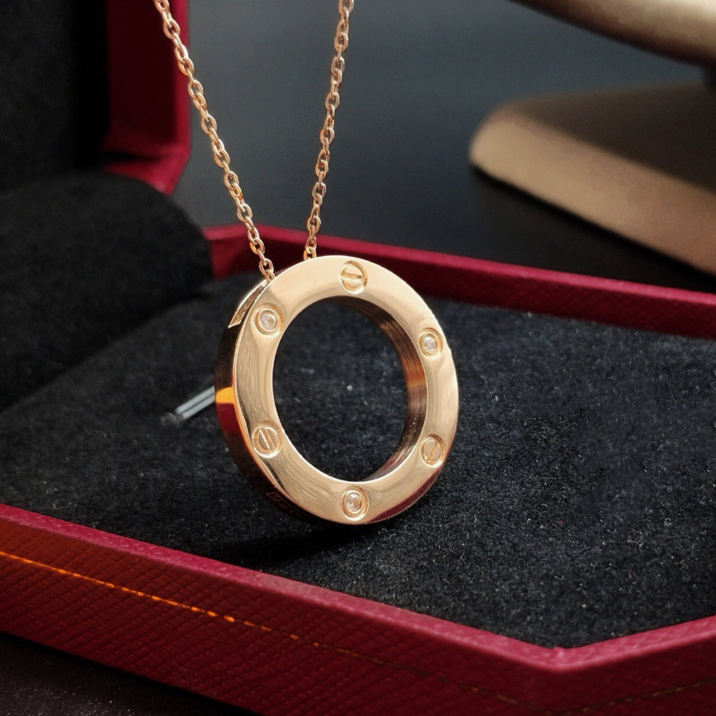 [Stars Jewelry]LOVE NECKLACE 16MM 3 DIAMONDS
