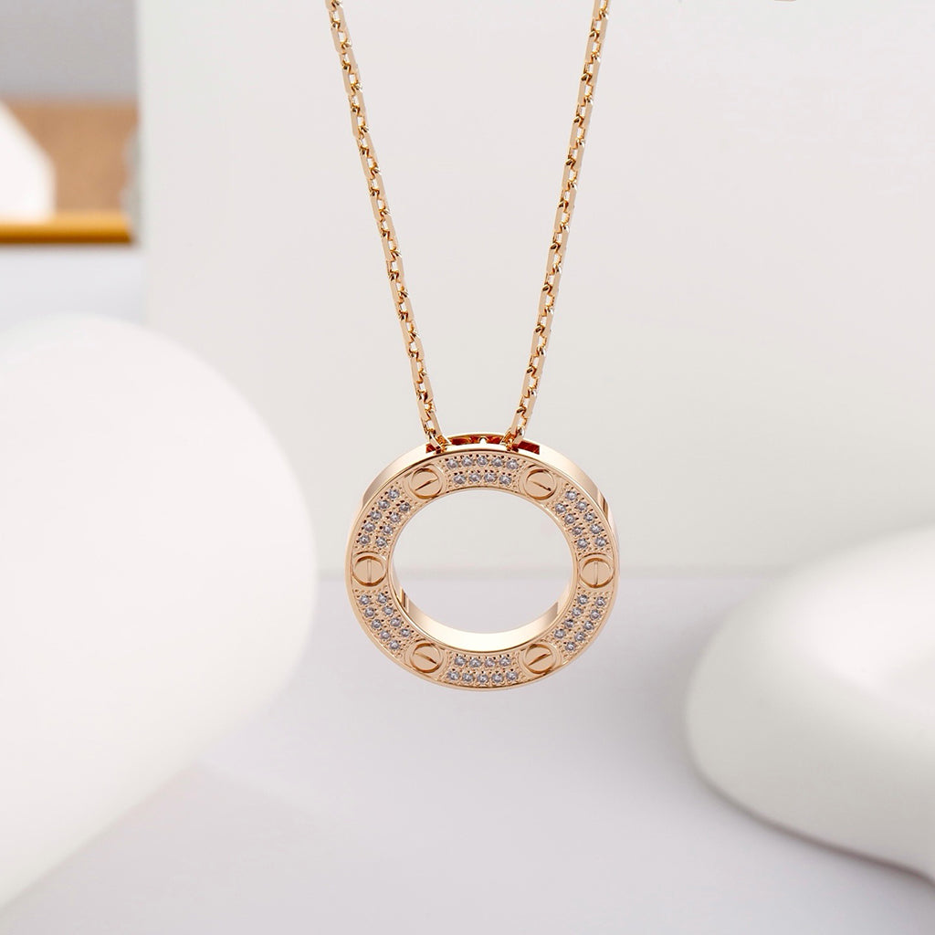 [Stars Jewelry]LOVE NECKLACE 16MM  FULL DIAMOND