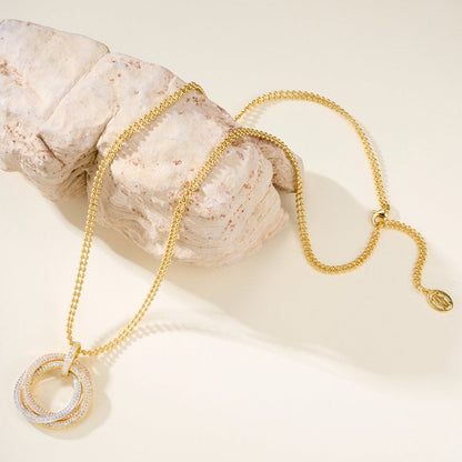 [Stars Jewelry]TRINITY LARGE FULL DIAMOND  NECKLACE