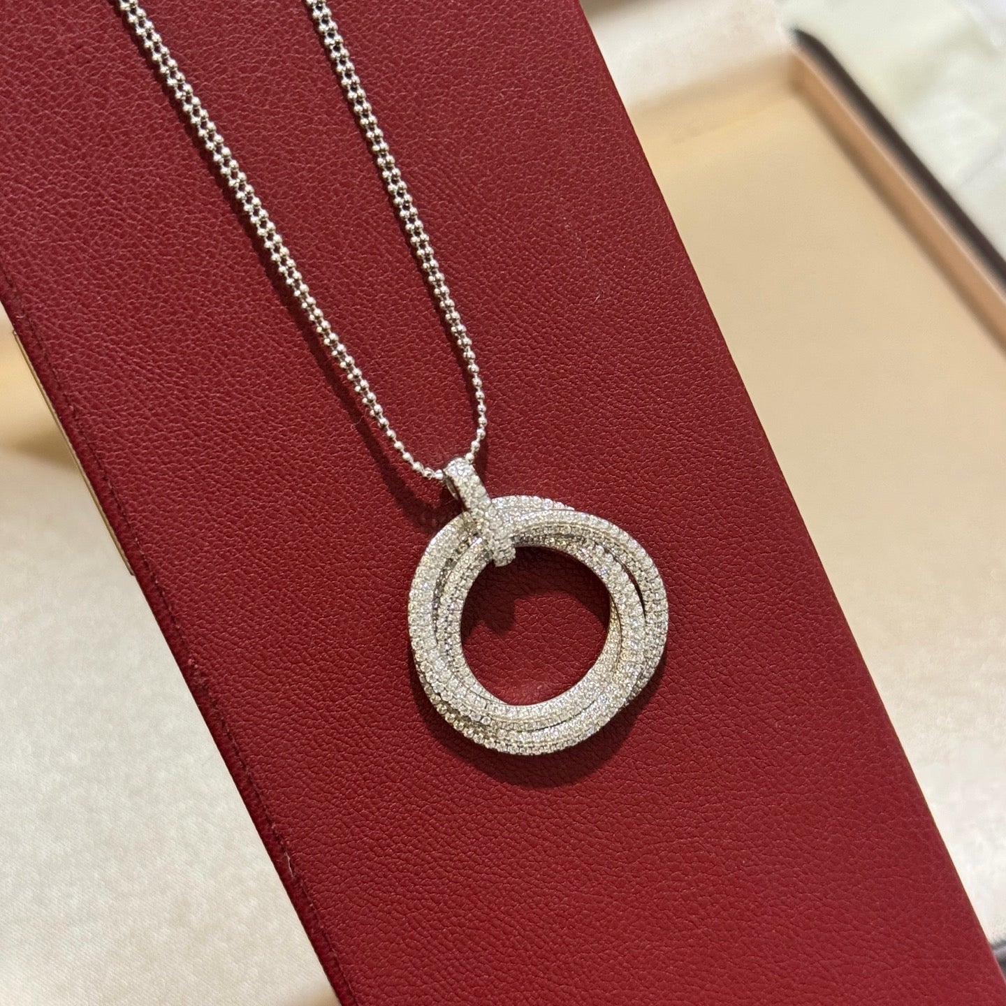 [Stars Jewelry]TRINITY LARGE FULL DIAMOND  NECKLACE