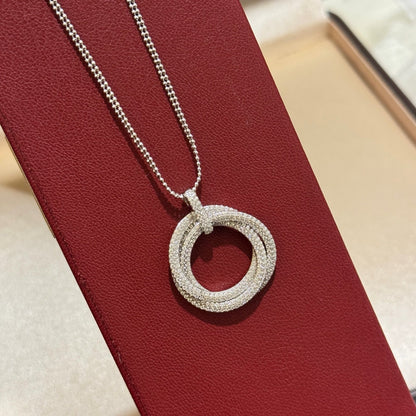 [Stars Jewelry]TRINITY LARGE FULL DIAMOND  NECKLACE