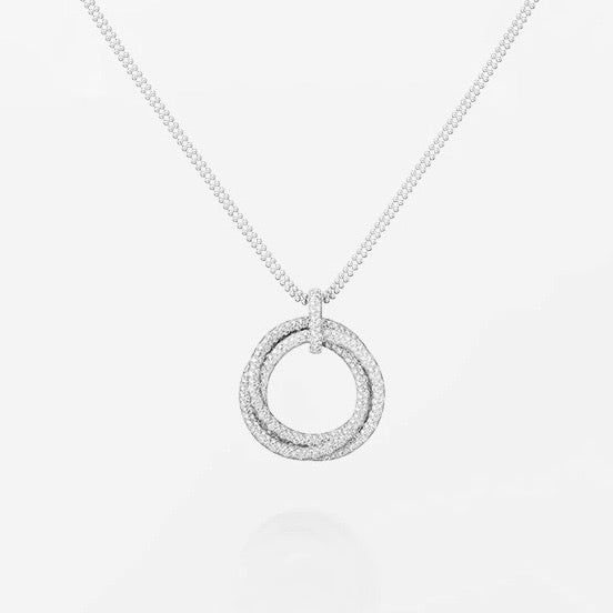 [Stars Jewelry]TRINITY LARGE FULL DIAMOND  NECKLACE