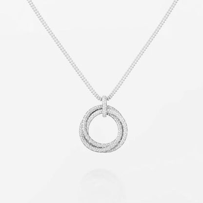 [Stars Jewelry]TRINITY LARGE FULL DIAMOND  NECKLACE