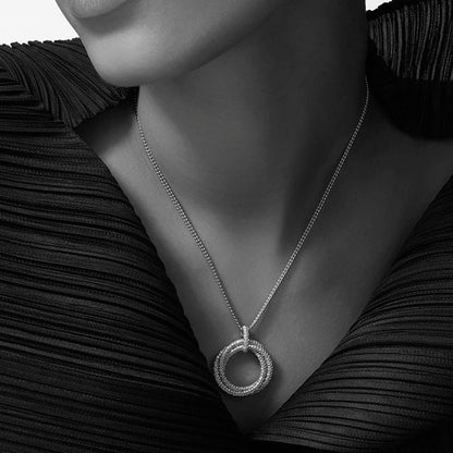 [Stars Jewelry]TRINITY LARGE FULL DIAMOND  NECKLACE