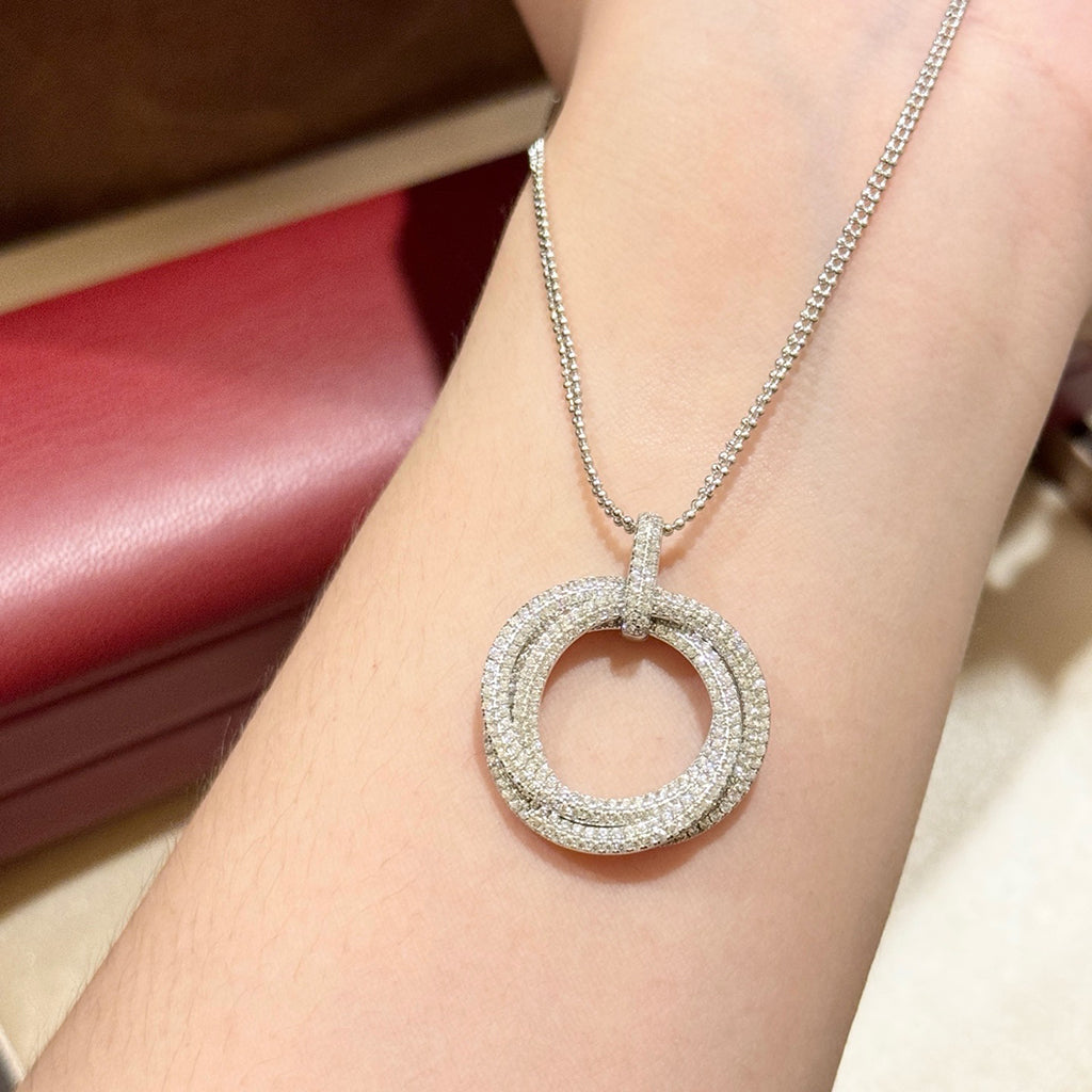 [Stars Jewelry]TRINITY LARGE FULL DIAMOND  NECKLACE