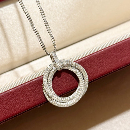 [Stars Jewelry]TRINITY LARGE FULL DIAMOND  NECKLACE