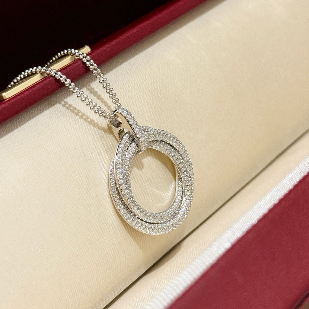 [Stars Jewelry]TRINITY LARGE FULL DIAMOND  NECKLACE