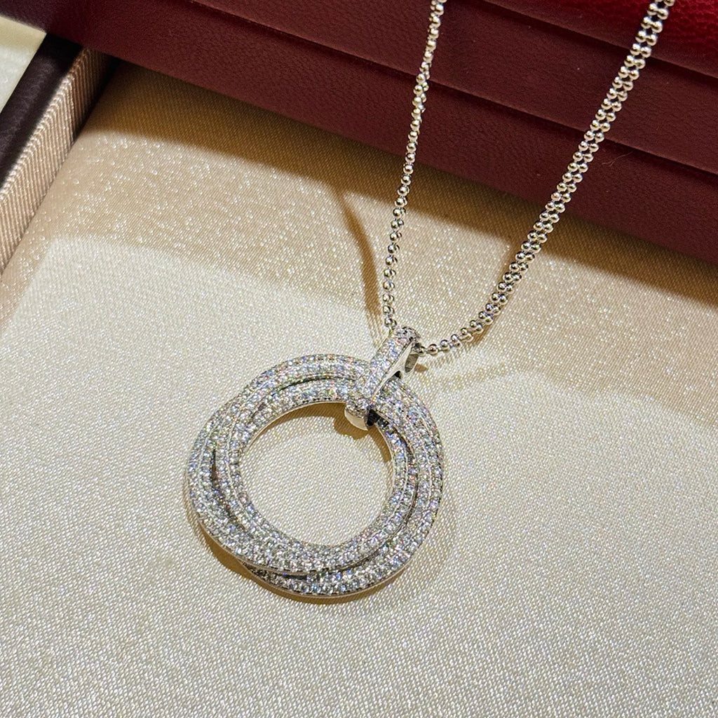 [Stars Jewelry]TRINITY LARGE FULL DIAMOND  NECKLACE