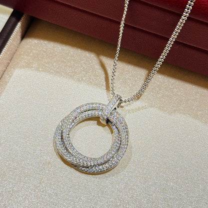 [Stars Jewelry]TRINITY LARGE FULL DIAMOND  NECKLACE