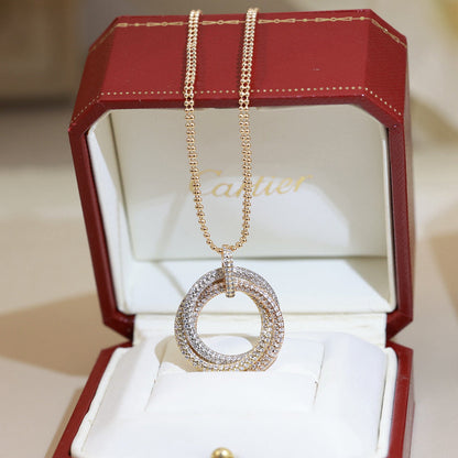 [Stars Jewelry]TRINITY LARGE FULL DIAMOND  NECKLACE