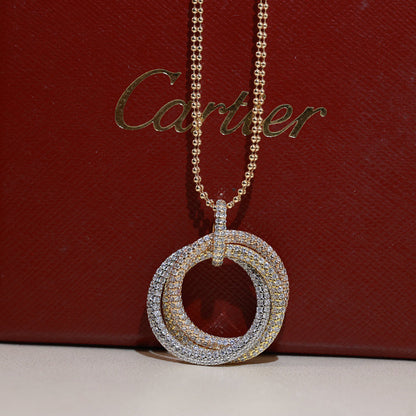 [Stars Jewelry]TRINITY LARGE FULL DIAMOND  NECKLACE