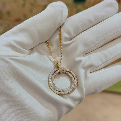 [Stars Jewelry]TRINITY LARGE FULL DIAMOND  NECKLACE
