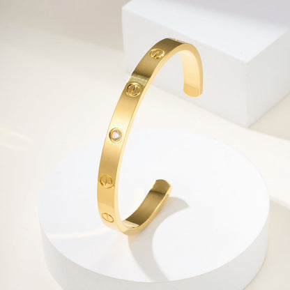 [Stars Jewelry]LOVE BRACELET 6.1MM 1 DIAMOND OPEN CUFF