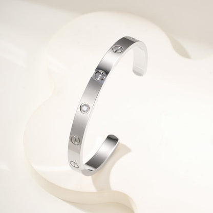 [Stars Jewelry]LOVE BRACELET 6.1MM 1 DIAMOND OPEN CUFF