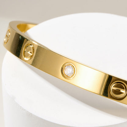 [Stars Jewelry]LOVE BRACELET 6.1MM 1 DIAMOND OPEN CUFF