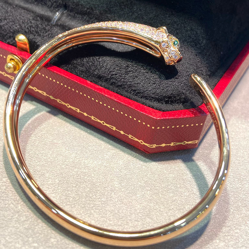 [Stars Jewelry]PANTHERE HALF DIAMOND OPEN BRACELET