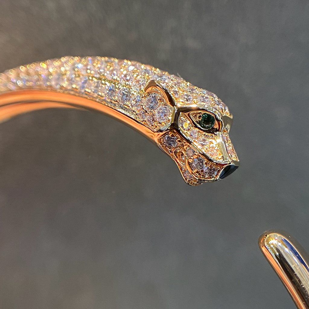 [Stars Jewelry]PANTHERE HALF DIAMOND OPEN BRACELET