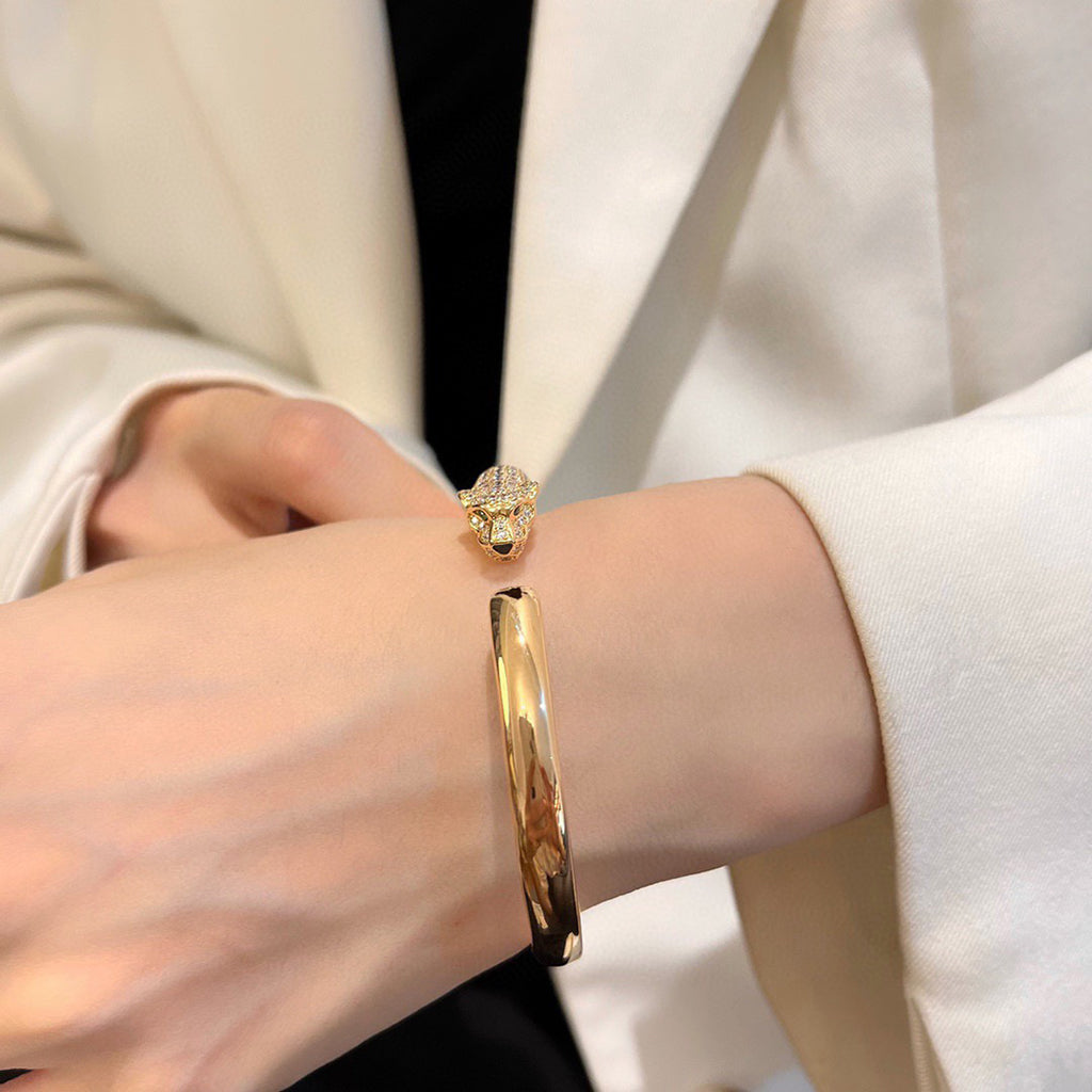 [Stars Jewelry]PANTHERE HALF DIAMOND OPEN BRACELET