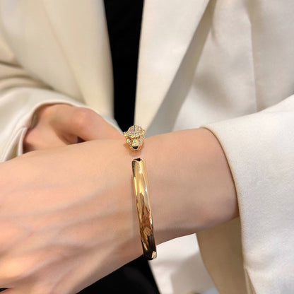 [Stars Jewelry]PANTHERE HALF DIAMOND OPEN BRACELET