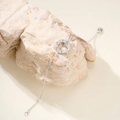 [Stars Jewelry]LOVE DOUBLE RING FULL DIAMOND BRACELET