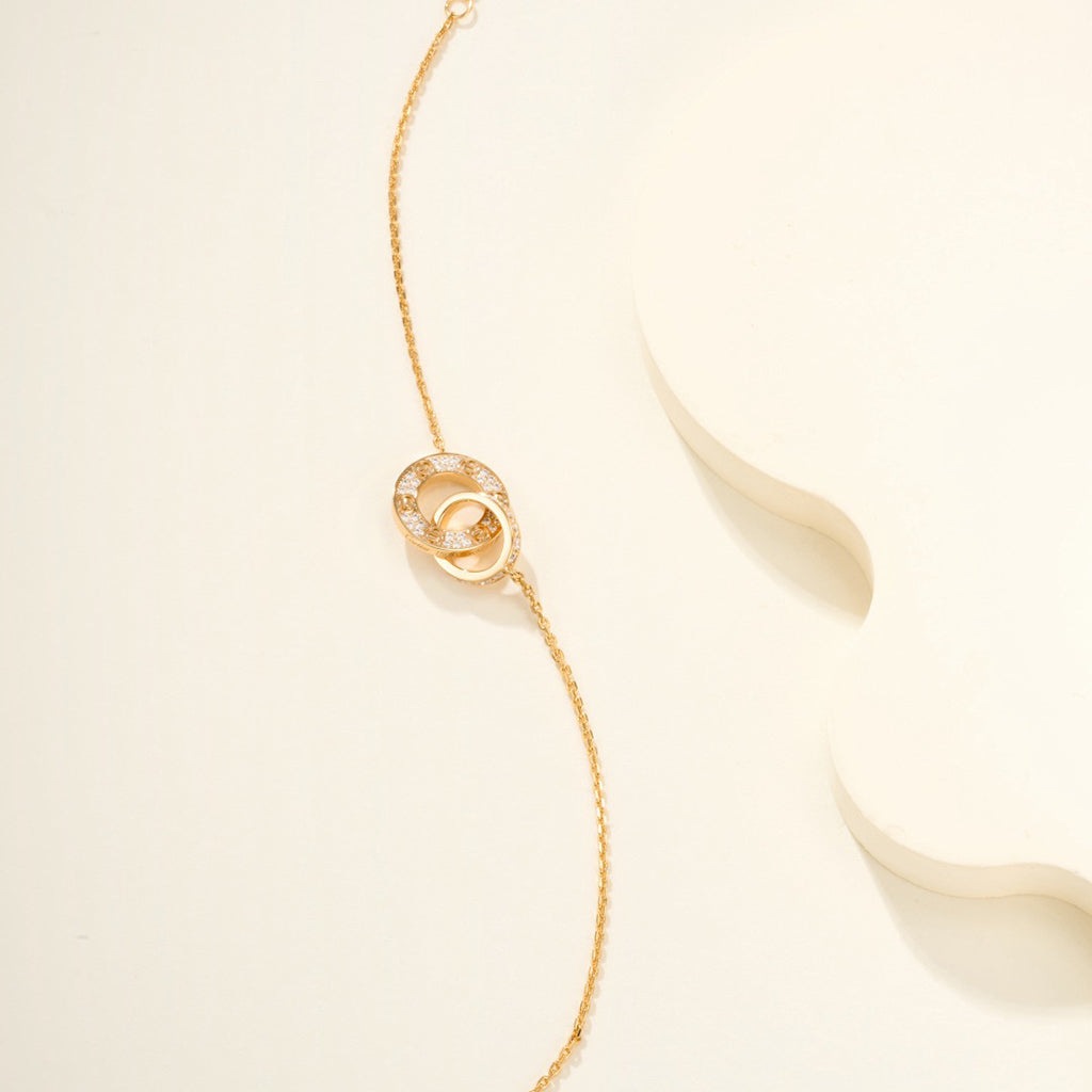 [Stars Jewelry]LOVE DOUBLE RING FULL DIAMOND BRACELET