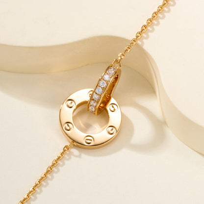 [Stars Jewelry]LOVE DOUBLE RING FULL DIAMOND BRACELET