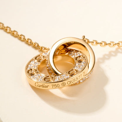[Stars Jewelry]LOVE DOUBLE RING FULL DIAMOND BRACELET