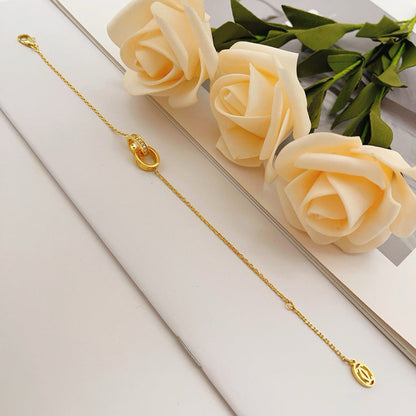 [Stars Jewelry]LOVE DOUBLE RING HALF DIAMOND BRACELET