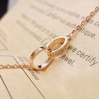 [Stars Jewelry]LOVE DOUBLE RING HALF DIAMOND BRACELET