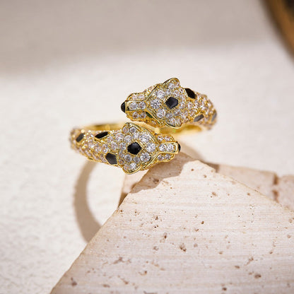 [Stars Jewelry]PANTHERE DOUBLE HEADED FULL DIAMOND  RING