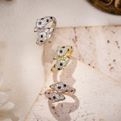 [Stars Jewelry]PANTHERE DOUBLE HEADED FULL DIAMOND  RING