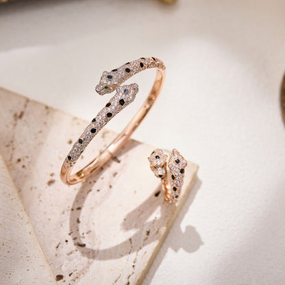 [Stars Jewelry]PANTHERE DOUBLE HEADED FULL DIAMOND  RING