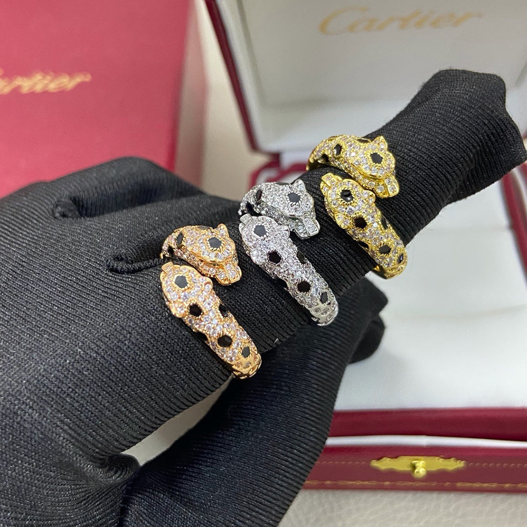 [Stars Jewelry]PANTHERE DOUBLE HEADED FULL DIAMOND  RING